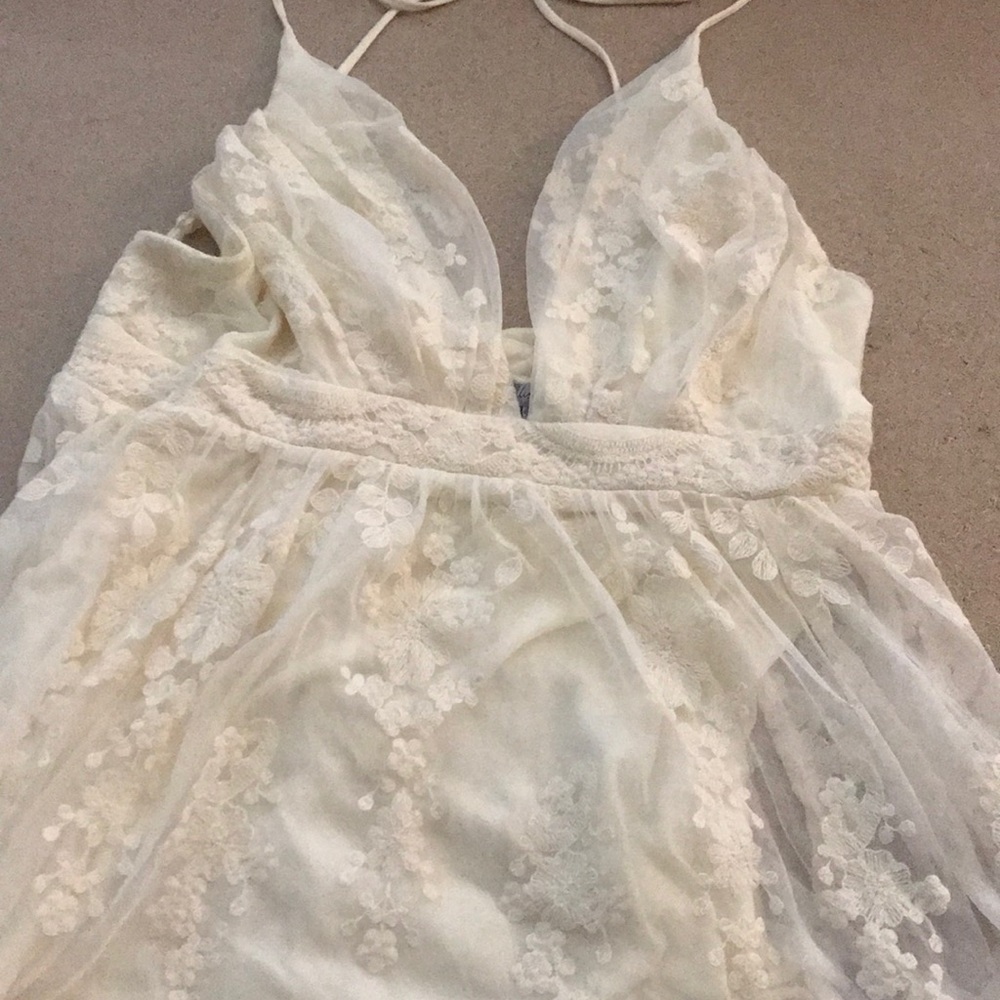 Stunning ankle length cream floral dress